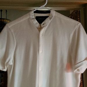 White. ZARA MAN button down dress casual s/s shirt